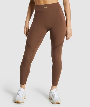 Gymshark Whitney Mesh Ženske Tajice Smeđe | HR 4069QMA